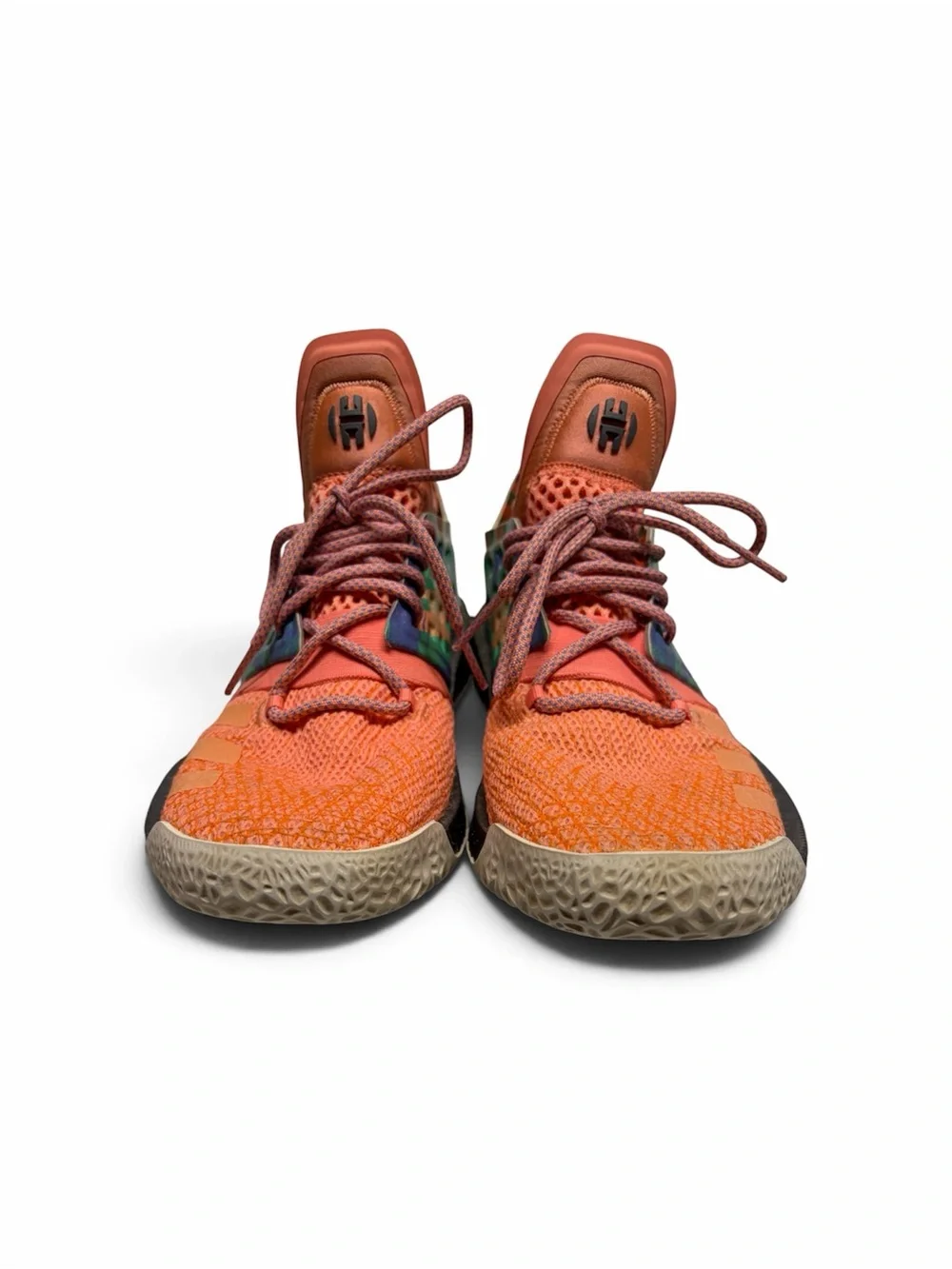 Adidas Harden vol.2 used sneakers size 8 multi color